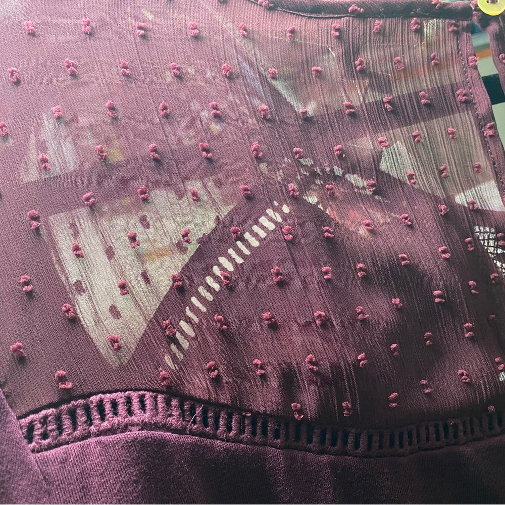 Danielle Rainn  eggplant purple ladies 1X 
3/4 sleeve. NWT. Many details! NWT - Picture 4 of 8